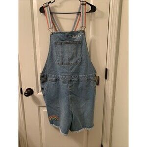 Take Pride Target Women's QUEEN Blue Denim Bib Overalls Rainbow Choose Your Size